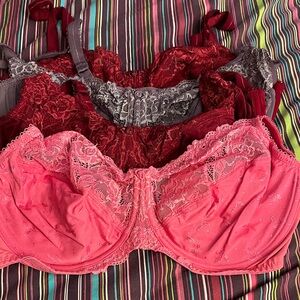 Marks & Spencer bundle of Pink, purple & Red Lace Bras